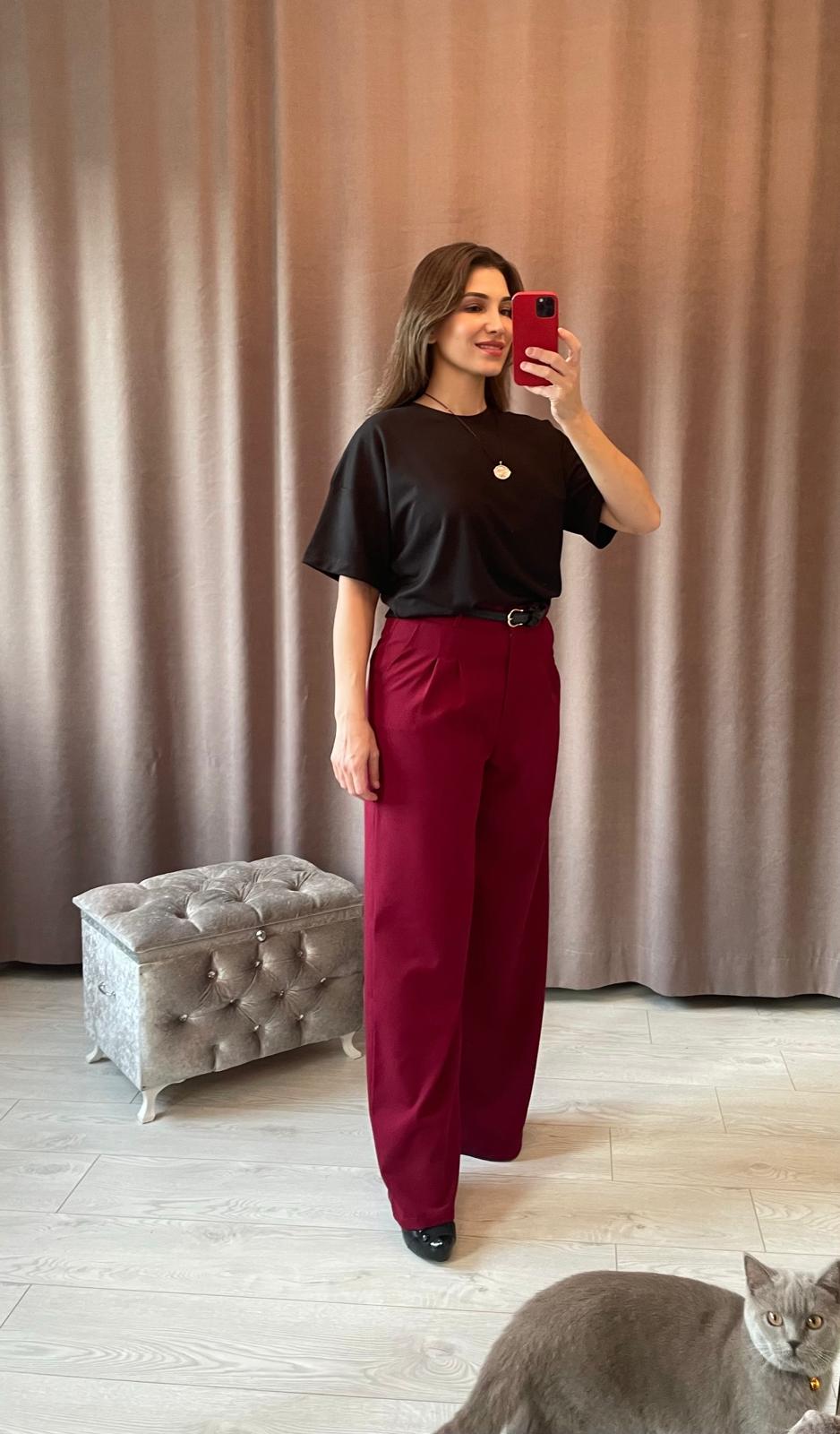 Bordo Kumaş Palazzo